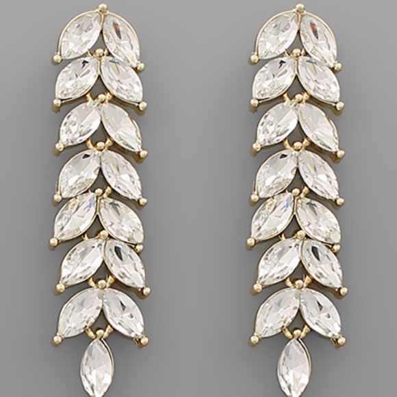 Glass Stone Drop Earrings - Picture 1 of 1